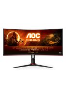 AOC Ívelt Gaming 144Hz VA monitor 34" CU34G2X/BK, 3440x1440, 21:9, 300cd/m2, 1ms, 2xHDMI/2xDisplayPort/4xUSB