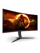 AOC Ívelt Gaming 144Hz VA monitor 34" CU34G2X/BK, 3440x1440, 21:9, 300cd/m2, 1ms, 2xHDMI/2xDisplayPort/4xUSB