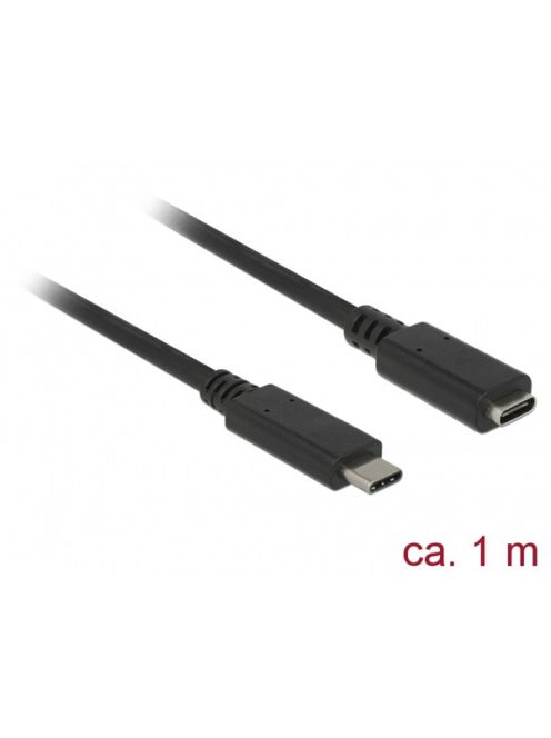 DELOCK kábel USB 10 Gbps Type-C male / female hosszabbító 1m 4K PD 60W