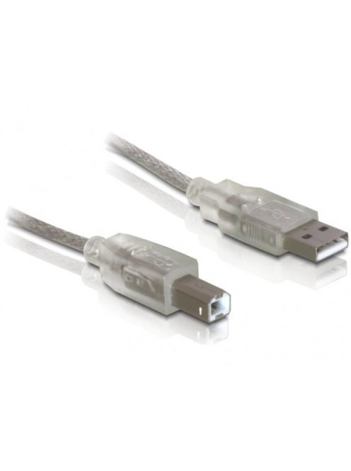 DELOCK kábel USB 2.0 Type-A male > USB 2.0 Type-B male 0.5m átlátszó