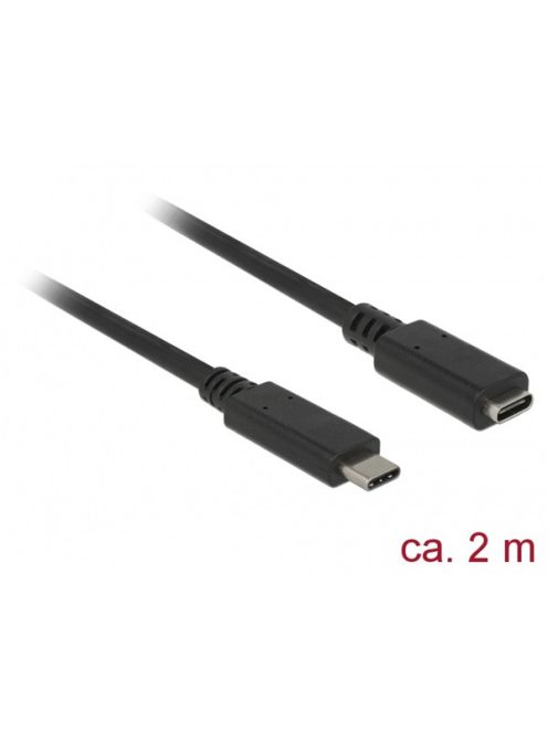 DELOCK kábel USB 10 Gbps Type-C male / female hosszabbító 2m 4K PD 60W
