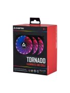 CHIEFTEC Ventilátor, TORNADO RGB Ventilátor + RGB Kontroller + Távirányító, 3 darab/csomag, fekete