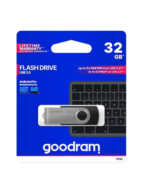 GOODRAM Pendrive 32GB, UTS3 USB 3.0, Fekete