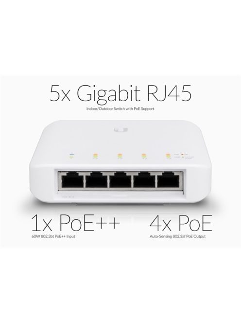 UBiQUiTi Switch 5x1000Mbps (POE+), Menedzselhető, kültéri-beltéri, vízálló - USW-FLEX