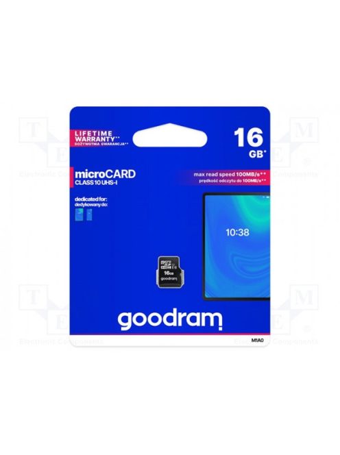 GOODRAM Memóriakártya SDHC 16GB CL10 UHS-I adapter nélkül