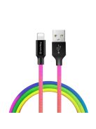 COLORWAY Kábel, Cable USB Apple Lightning (multicolor) 2.4A 1M (CW-CBUL016-MC)