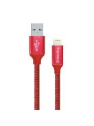 COLORWAY Kábel USB - Lightning, 1 m, piros (CW-CBUL004-RD)