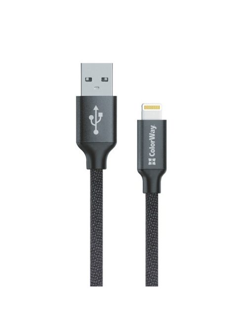 COLORWAY Kábel, Cable USB Apple Lightning 1m 2.1A black (CW-CBUL004-BK)