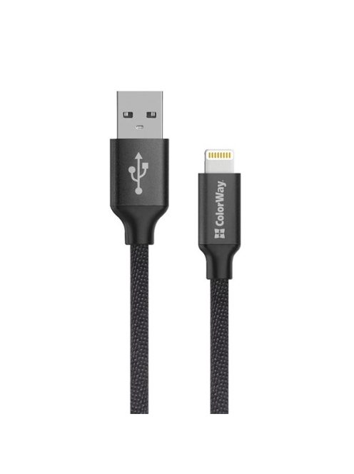 COLORWAY Kábel, Cable USB Apple Lightning 2m 2.4A black (CW-CBUL007-BK)