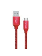 COLORWAY Kábel USB - Type-C 2,1 A, 1 m, piros (CW-CBUC003-RD)