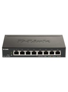   D-LINK Switch 8x1000Mbps Fémházas Asztali Menedzselhető, DGS-1100-08V2/E