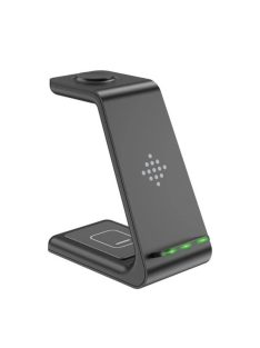   BLACKBIRD 3in1 Dokkoló Töltőállomás (Iphone,Iwatch,Airpods) készülékekhez, Fekete