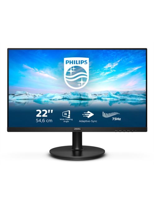 PHILIPS VA monitor 21.5" 221V8LD, 1920x1080, 16:9, 25cd/m2, 4ms, VGA/DVI/HDMI