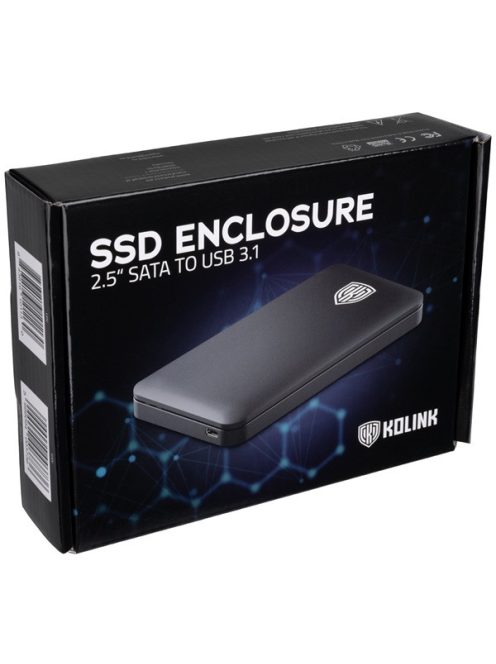 KOLINK Külső ház, 2.5˝, USB3.1 Type C, fekete