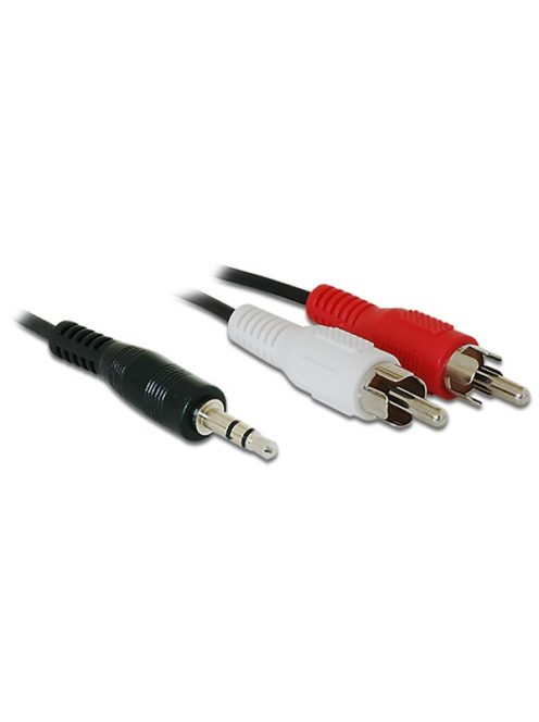 DELOCK kábel Audio 3.5mm Stereo jack male > 2x RCA male 1.5m