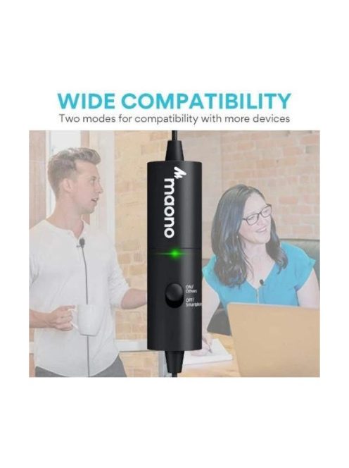 MAONO Tölthető Mikroport AU-100R, Rechargeable Omnidirectional Lapel Microphone