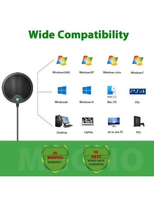MAONO USB Konferencia Mikrofon AU-BM10, USB Conference Microphone Metal Boundary Desktop Mic