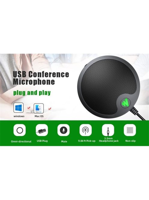 MAONO USB Konferencia Mikrofon AU-BM10, USB Conference Microphone Metal Boundary Desktop Mic