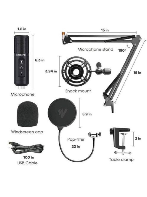 MAONO USB Podcast Mikrofon szett AU-PM422, USB Podcasting Microphone Kit