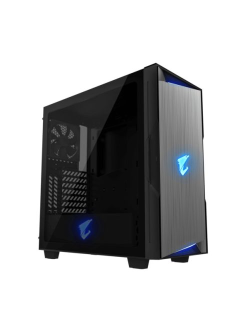 GIGABYTE Ház AORUS C300 Glass, GB-AC300G, Tápegység nélkül, Fekete