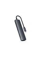 Satechi Aluminium Type-C Slim Multiport, 1xHDMI 4K,2x USB-A,1x SD,1x Ethernet, USB-C(60W) - Space Grey