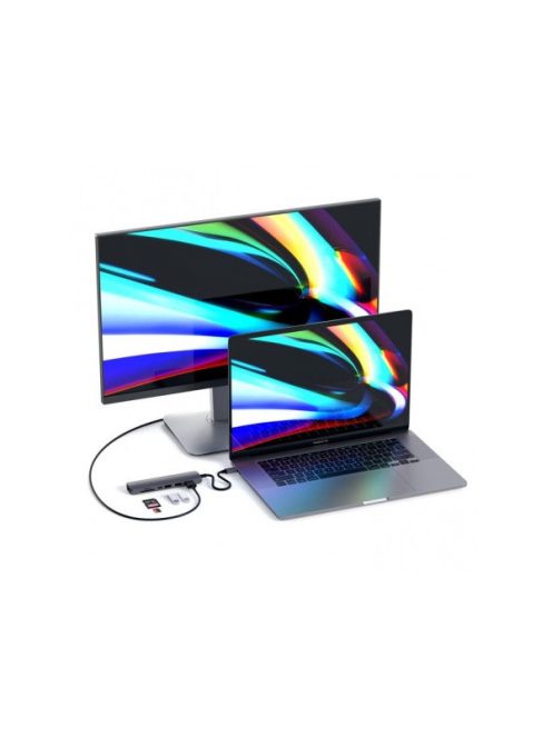 Satechi Aluminium Type-C Slim Multiport, 1xHDMI 4K,2x USB-A,1x SD,1x Ethernet, USB-C(60W) - Space Grey
