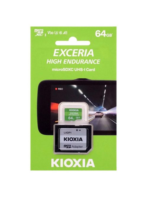 KIOXIA Memóriakártya MicroSDXC 64GB Exceria High Endurance CL10 UHS-I U3 + Adapter (TOSHIBA)