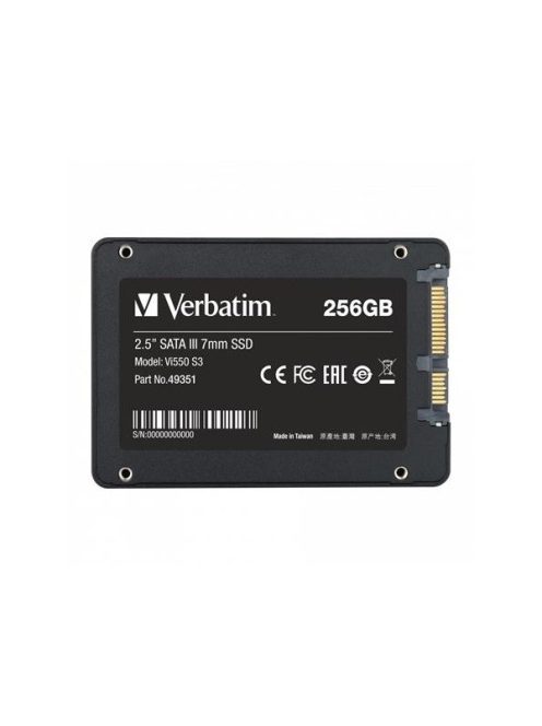 VERBATIM SSD (belső memória), 256GB, SATA 3, 460/560MB/s, "Vi550"