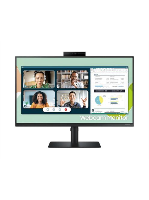 SAMSUNG IPS monitor B2B 24" S4, 1920x1080, 16:9, 250cd/m2, 5ms, VGA/DisplayPort/HDMI/3xUSB, Pivot, hangszóró, webkamera