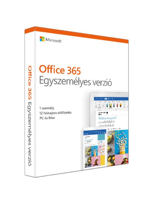 Microsoft 365 Egyszemélyes verzió, 1 év. Win/MAC FPP BOX Doboz P8