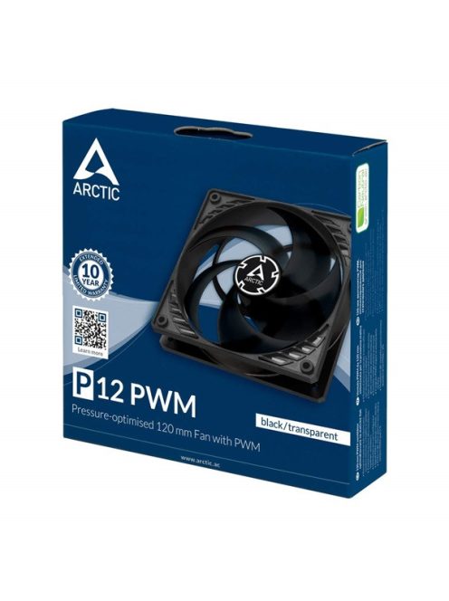 ARCTIC COOLING Rendszerhűtő Ventilátor P12 PWM Fekete, 12cm