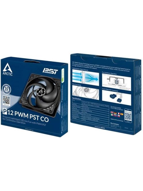 ARCTIC COOLING Rendszerhűtő Ventilátor P12 PWM PST CO Fekete, 12cm