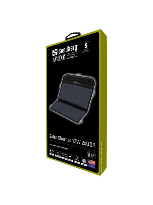 SANDBERG Napelemes töltő 420-40, Solar Charger 13W 2xUSB