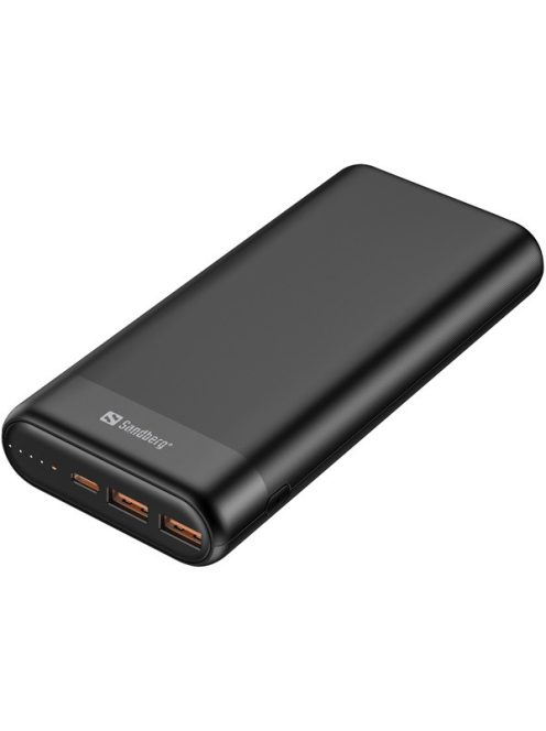 SANDBERG Hordozható akkumulátor, Powerbank 20000 PD65W+2xQC3.0