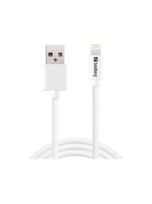 SANDBERG Töltőkábel, USB>Lightning MFI 1m White