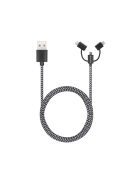 SANDBERG Töltőkábel, Lightning+MicroUSB+USB-C 1m