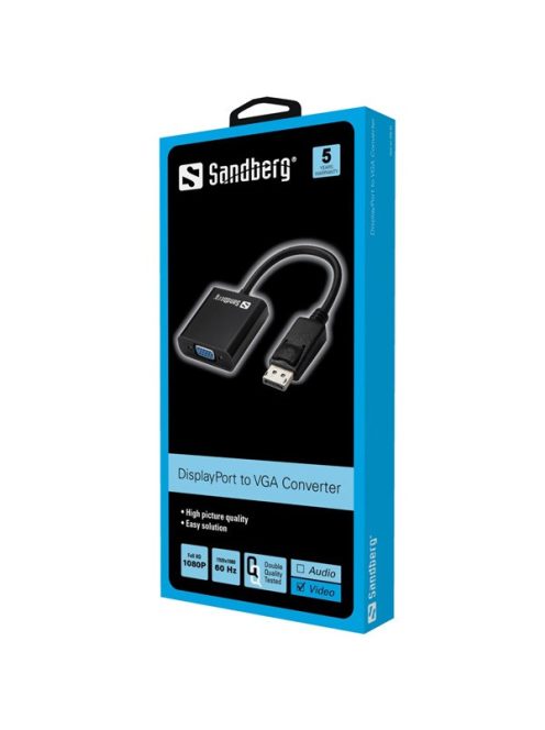 SANDBERG Kijelző konverter, Adapter DisplayPort>VGA