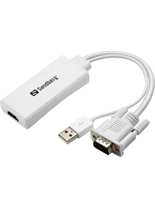 SANDBERG Kijelző konverter, VGA+Audio to HDMI Converter