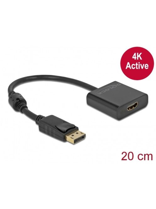 DELOCK Átalakító DisplayPort 1.2 male > HDMI female 4K aktív fekete