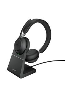   JABRA Fejhallgató - Evolve2 65 MS Teams Stereo Bluetooth Vezeték Nélküli, Mikrofon + Töltő állomás