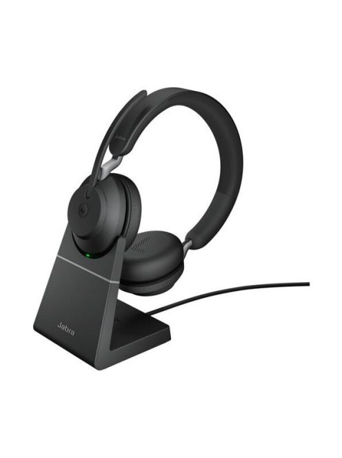 JABRA Fejhallgató - Evolve2 65 MS Teams Stereo Bluetooth Vezeték Nélküli, Mikrofon + Töltő állomás