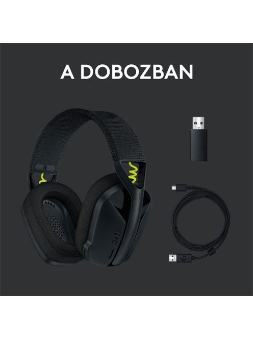 LOGITECH Fejhallgató 2.0 - G435 Vezeték Nélküli Gaming Mikrofonos , Fekete
