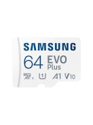 SAMSUNG Memóriakártya, EVO Plus microSD kártya (2021) 64GB, CLASS 10, UHS-1, U1, V10, A1, + Adapter, R130/W