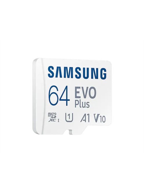 SAMSUNG Memóriakártya, EVO Plus microSD kártya (2021) 64GB, CLASS 10, UHS-1, U1, V10, A1, + Adapter, R130/W