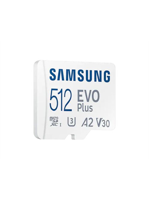 SAMSUNG Memóriakártya, EVO Plus microSD kártya (2021) 512GB, CLASS 10, UHS-1, U3, V30, A2, + Adapter, R130/W
