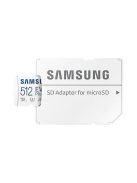 SAMSUNG Memóriakártya, EVO Plus microSD kártya (2021) 512GB, CLASS 10, UHS-1, U3, V30, A2, + Adapter, R130/W