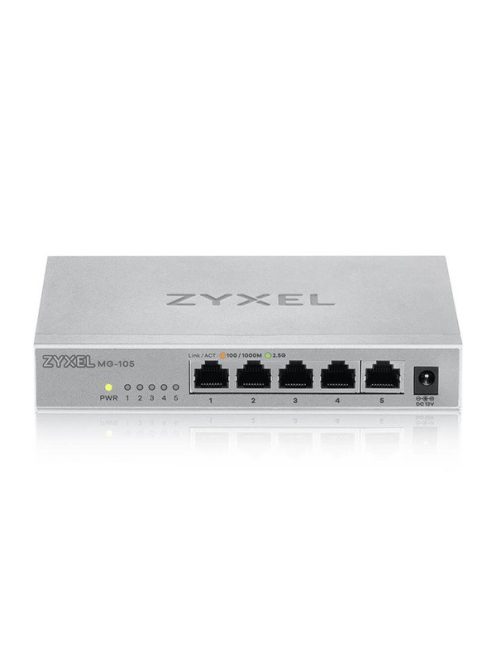 ZYXEL Switch 5x2500Mbps Fémházas Asztali, MG-105-ZZ0101F