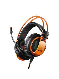   CANYON Vezetékes Headset, Corax, LED Világítás, Memória habos párnák, fekete-narancs - CND-SGHS5A