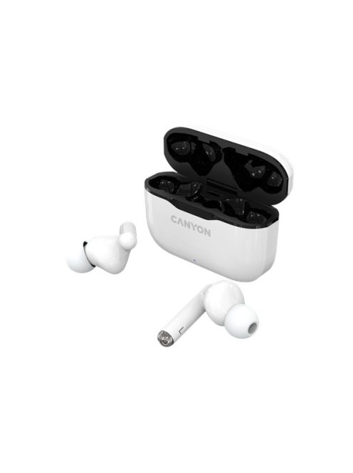 CANYON Vezeték Nélküli Headset, Bluetooth, Stereo, 800mAh, Cseppálló, fehér - CNE-CBTHS3W
