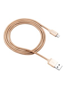   CANYON Töltőkábel, USB - LTG, Apple kompatibilis, Szövetborítás, 1m, arany - CNS-MFIC3GO